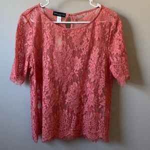 NWT Simply Styled Rose Lace Top Sz L